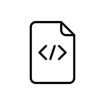 Syntax programming file system icon.
