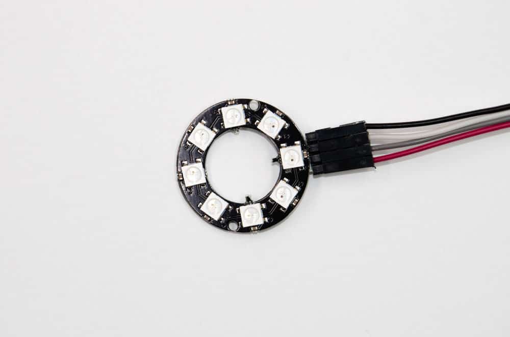 WS2812B, a strand of LEDs with wires.