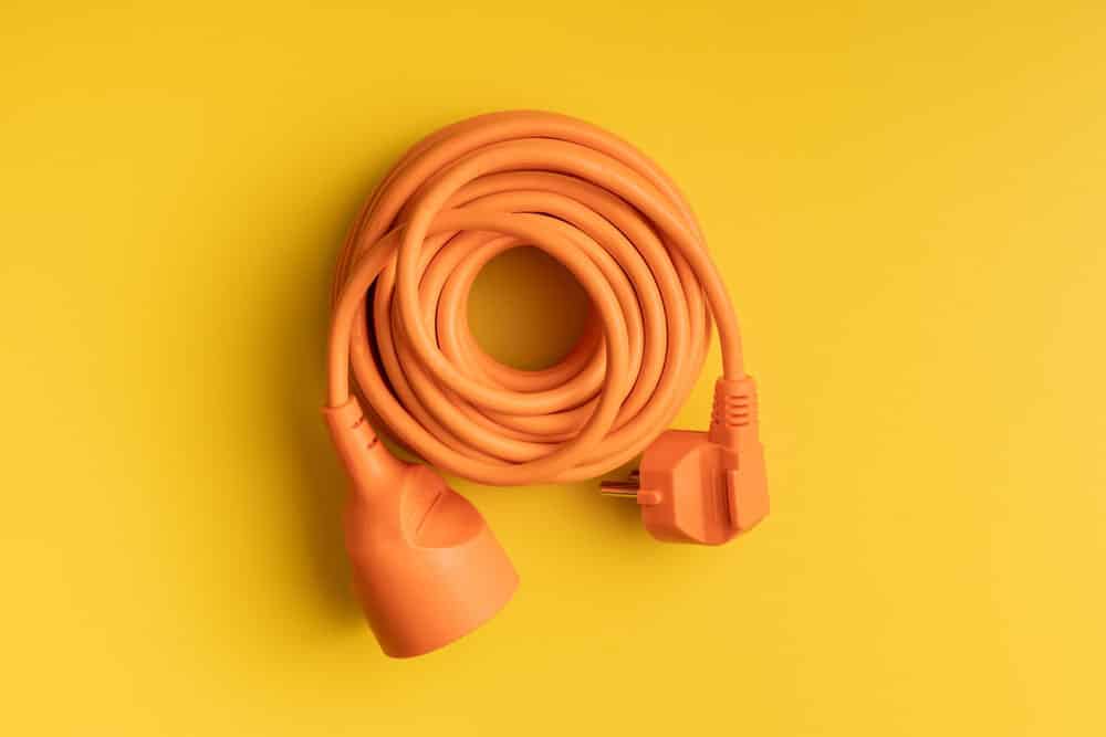 An Orange power cord. 