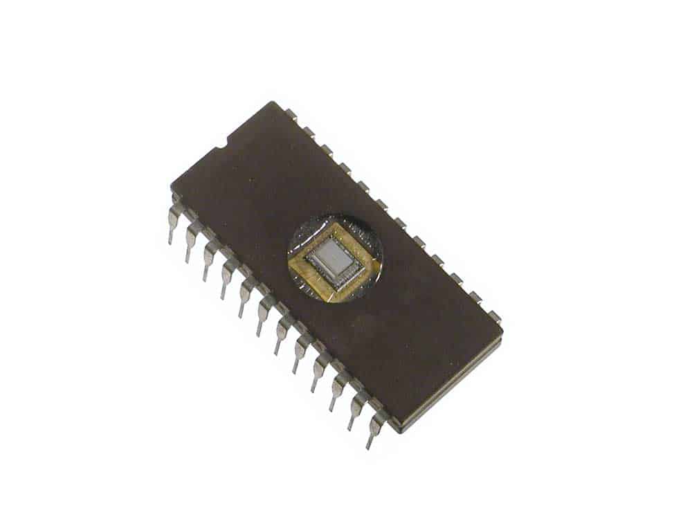 An old EEPROM chip. 